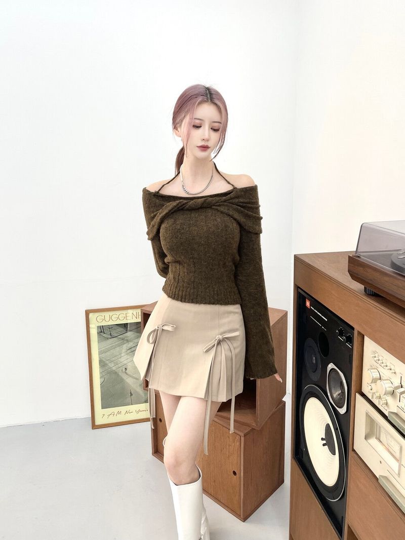 Candy twist off knit (2color)