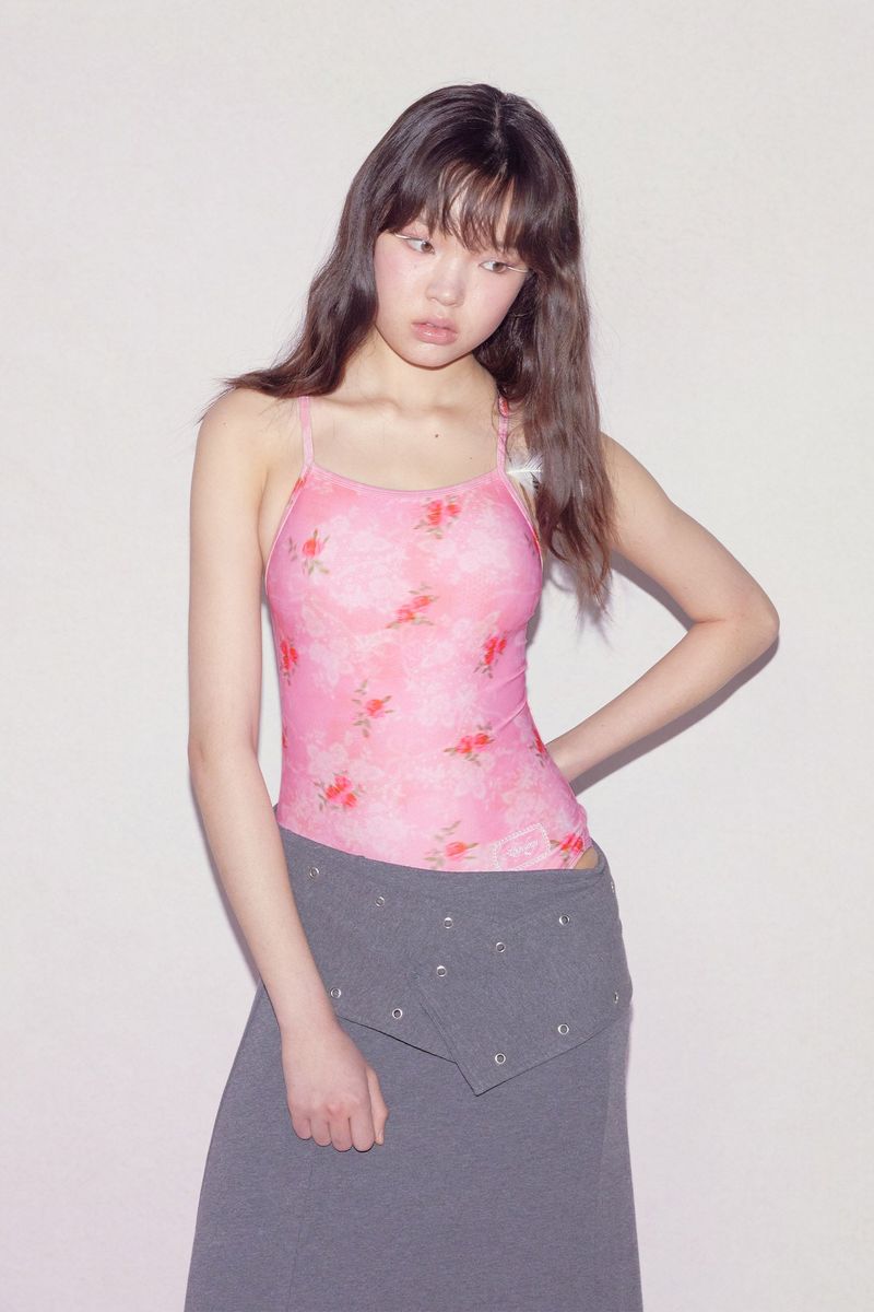 [Floral Veil_pink] One Piece Swimsuit
