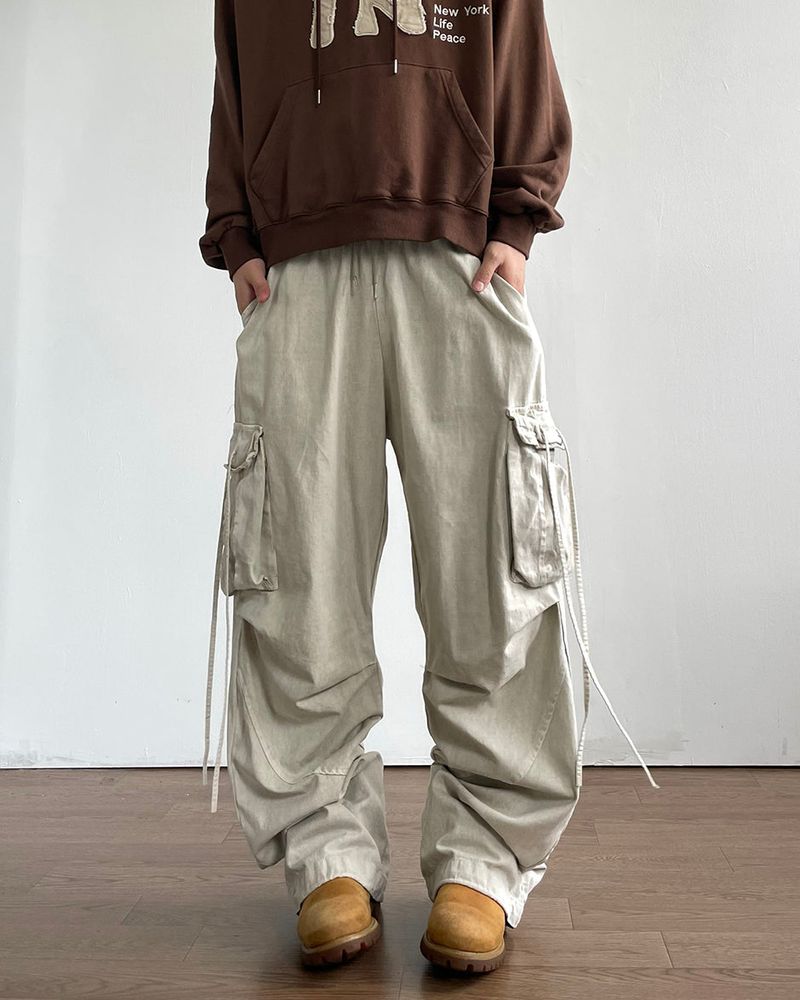 Rope Washing Cargo Pants