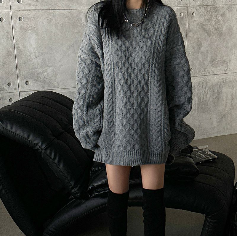 Cooking Twisted Doughnut Patterned Oversized Fit Knitwear