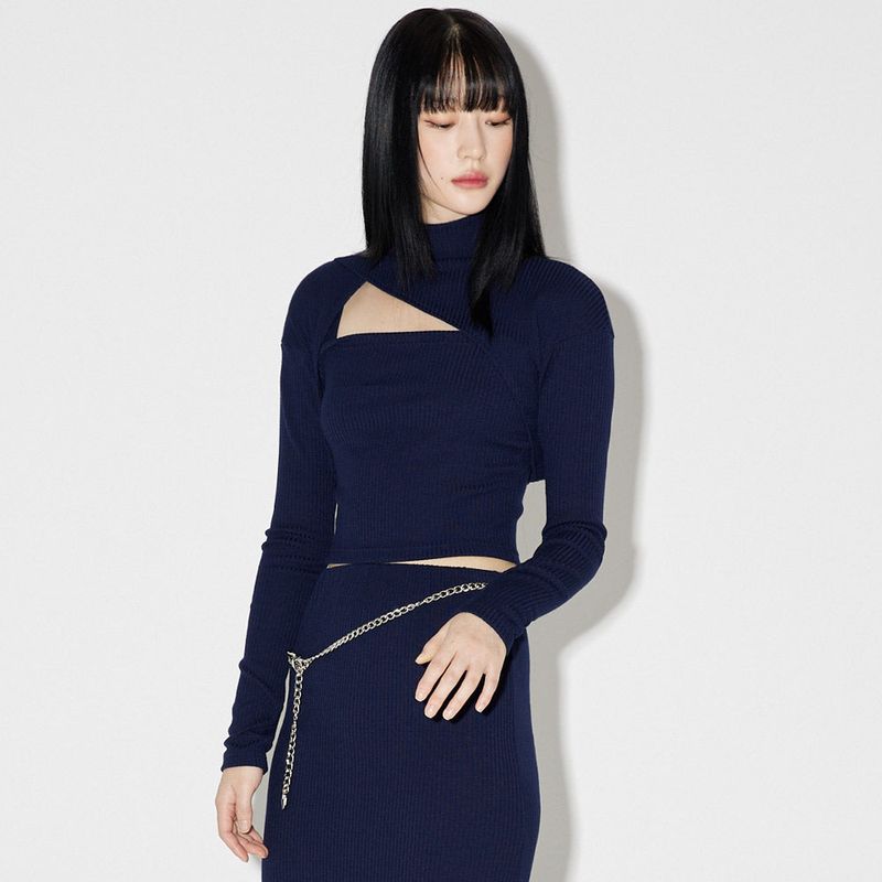 ZEROPLANET（ゼロプラネット）の「レイヤードラップボレロセット / Layered Wrap Bolero Set [NAVY]（Tops）」