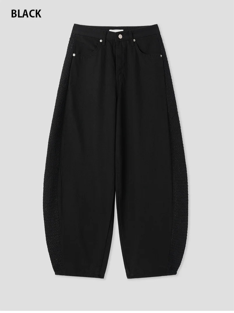 TWILL MIX CURVED PANTS (2C)