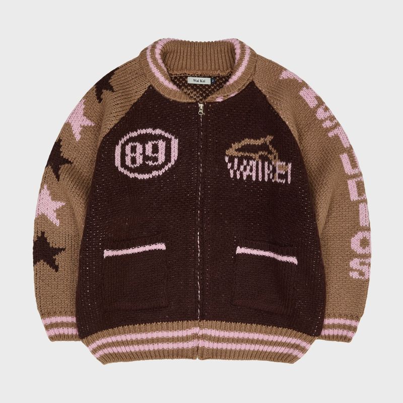 Dolphin Star Logo Zip-up Heavy Cardigan