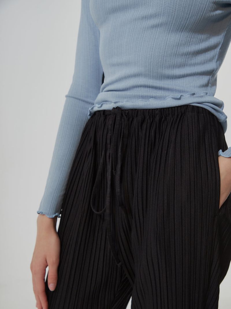 PLEATS ANKLE STRAP PANTS (2 COLOR)