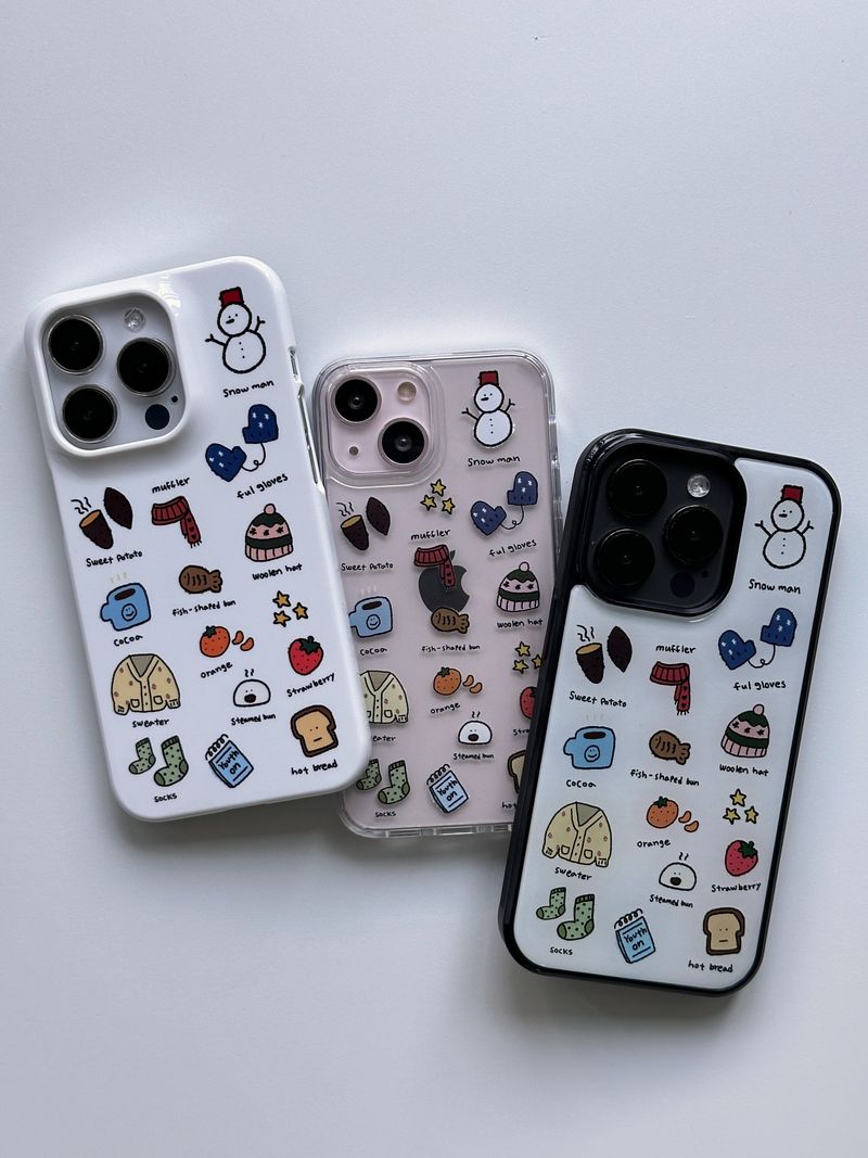 winter doodle case (jelly hard)