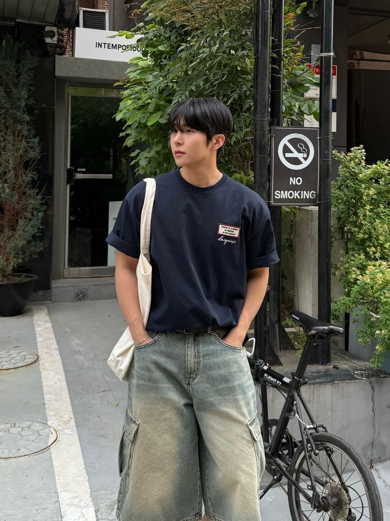 Fairy half cargo denim pants