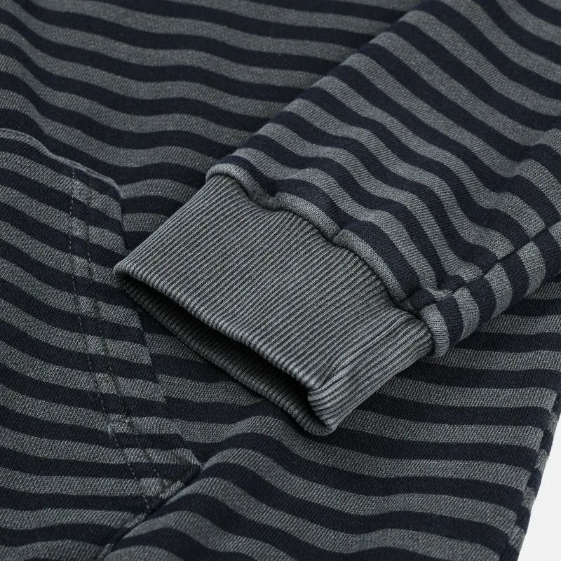 stripe washing hood zip-up