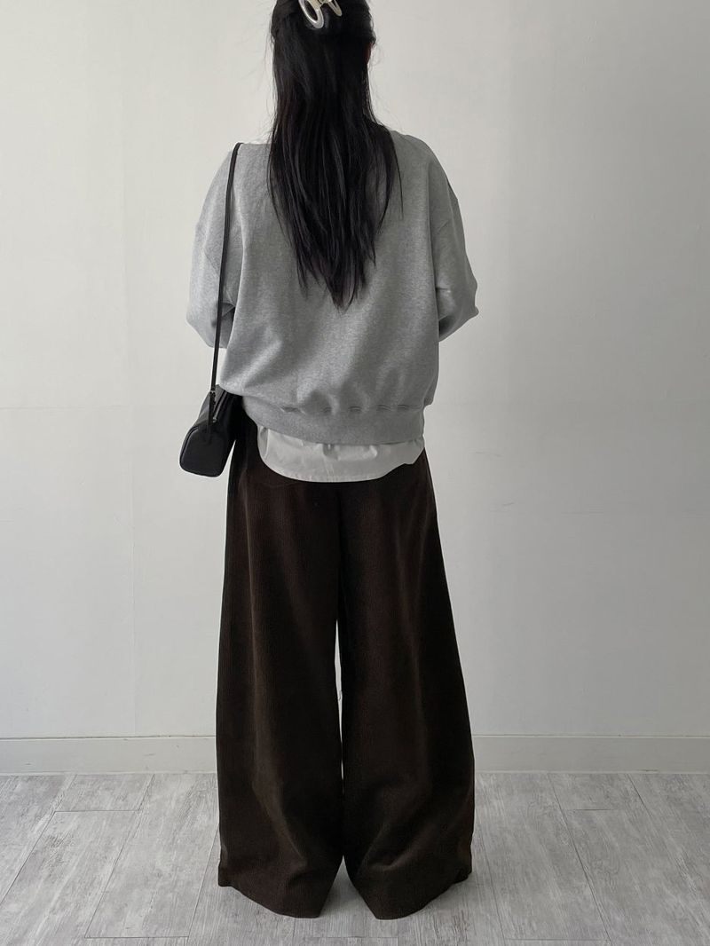Two-way Boat Neck Over Fit Sweatshirt