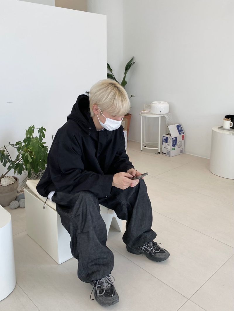 Space String ballon denim wide pants 2color