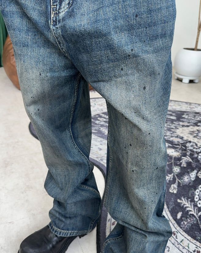Riken Oil Washing Flare Jeans