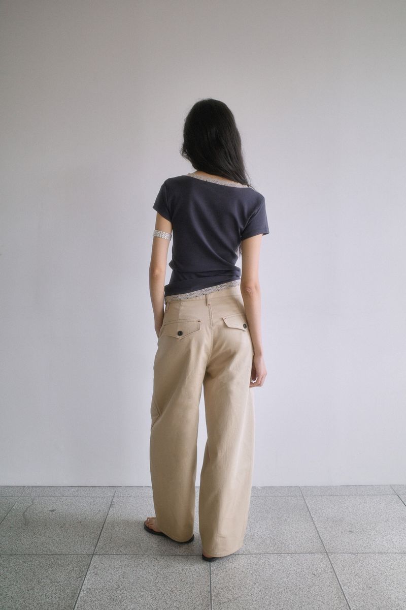 26SS★ WRAP CURVED COTTON TROUSER