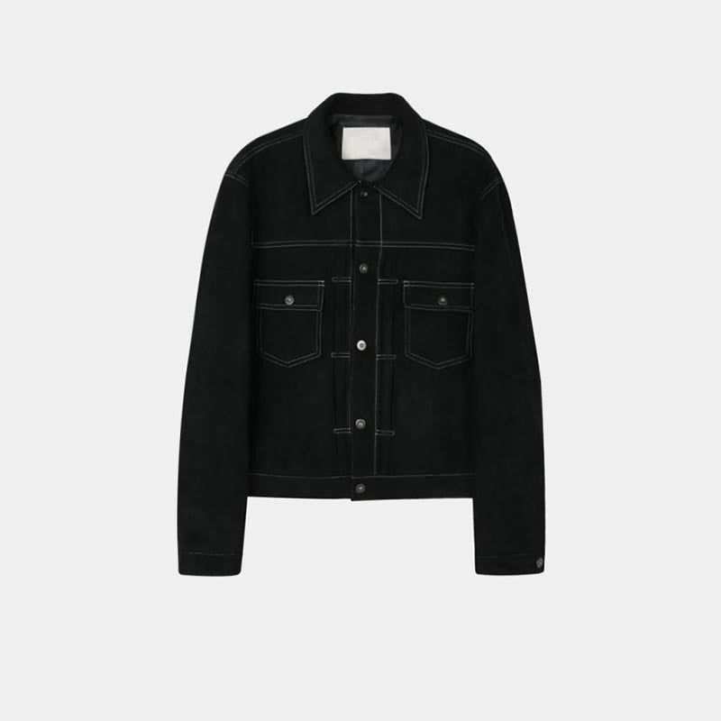 ASCLO Suede Crop Trucker Jacket (4color)