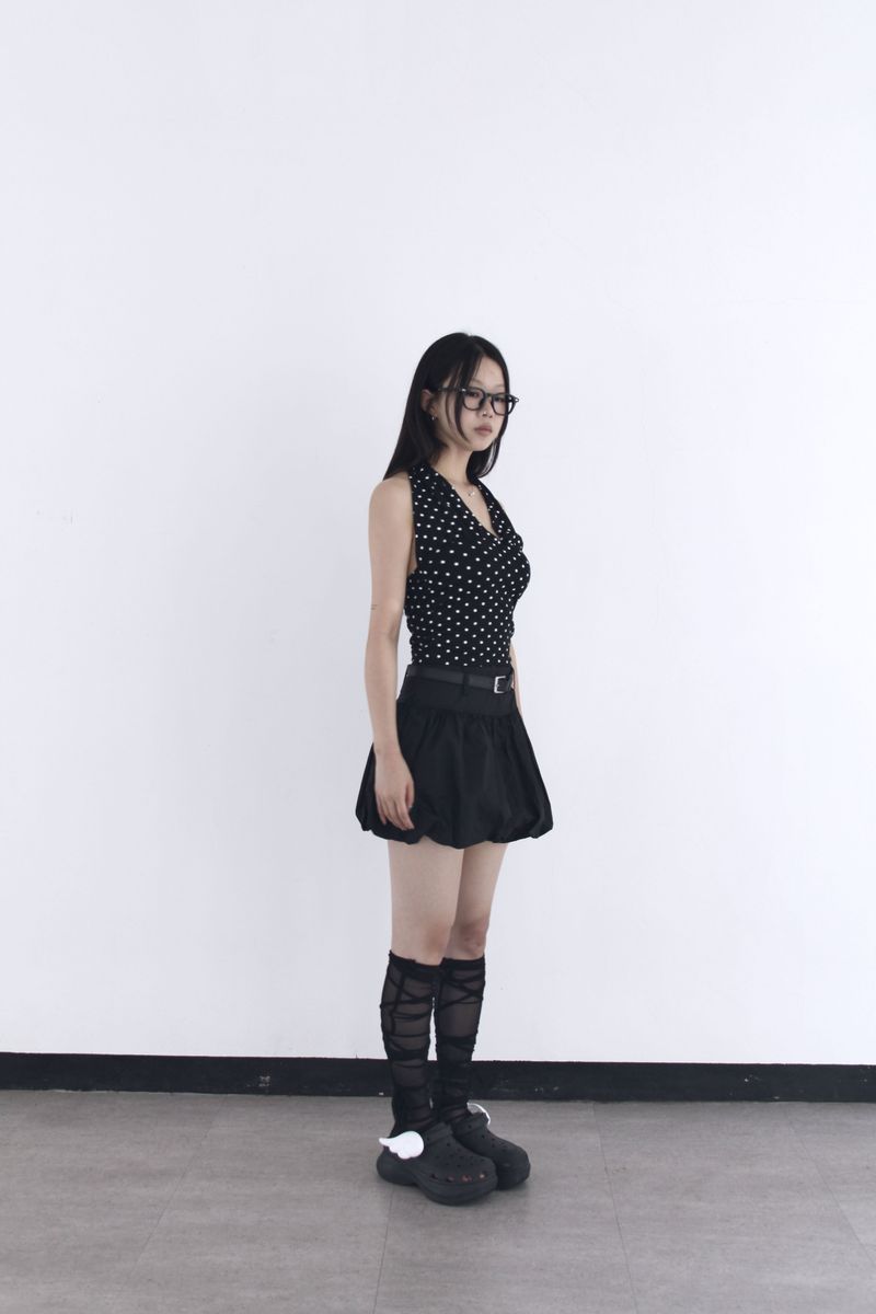 Dot halterneck sleeveless