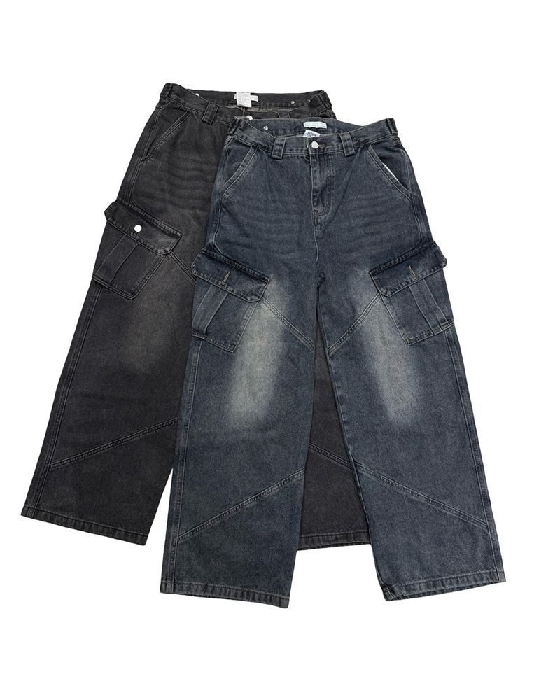 Curt Cut Cargo Wide Denim