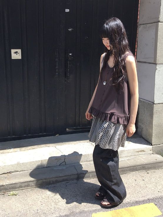 Katahi Pattern Banding Mini Skirt