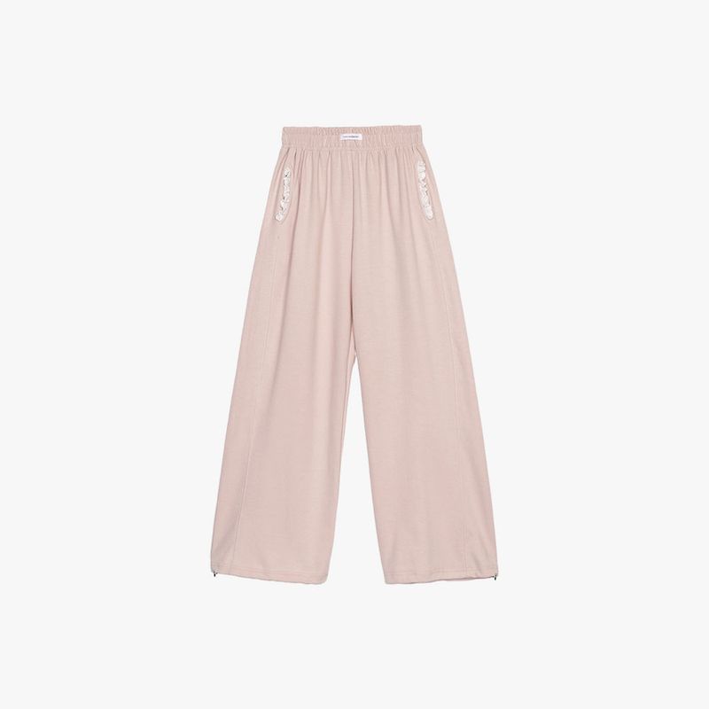 PINK PINEAPPLE(ピンクパイナップル)の「LACE POCKET WIDE SWEATPANTS(Pants)」