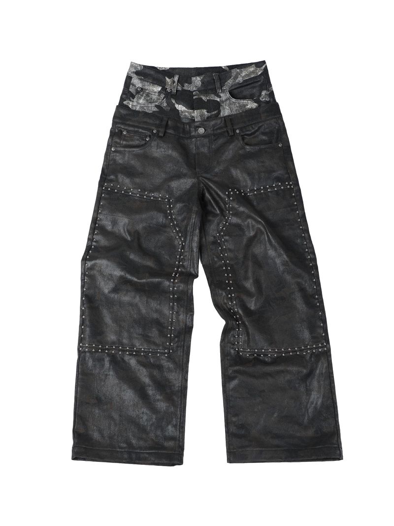 SEXXDEVIL（セックスデビル）の「SEXXDEVIL Double Waist Waxed Camo Jeans（Pants）」