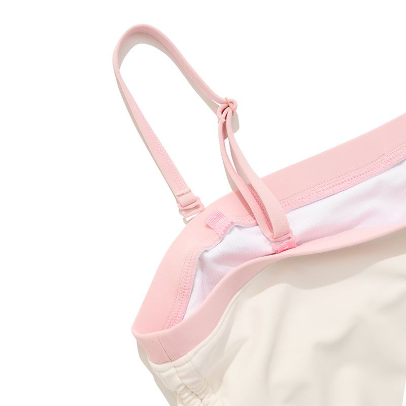 CHERRY SHIRRING SWIM BRA TOP [IVORY]