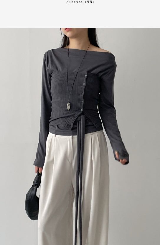 INCHANT ME（インチャントミー）の「Button Ribbed Layered Tube Top（Tops）」
