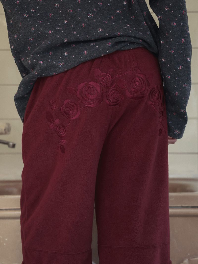 Rosie fleece pants / burgundy