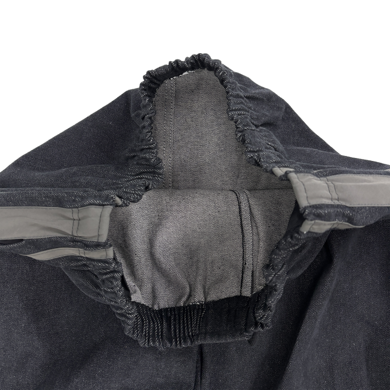 media track denim pants