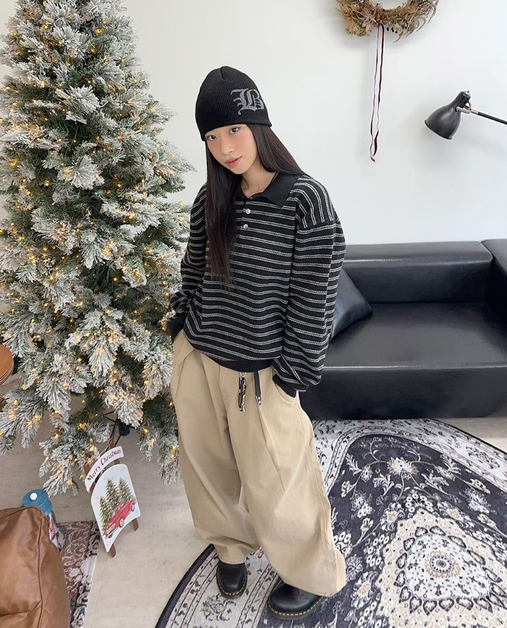 Heady Stripe Collar Knit