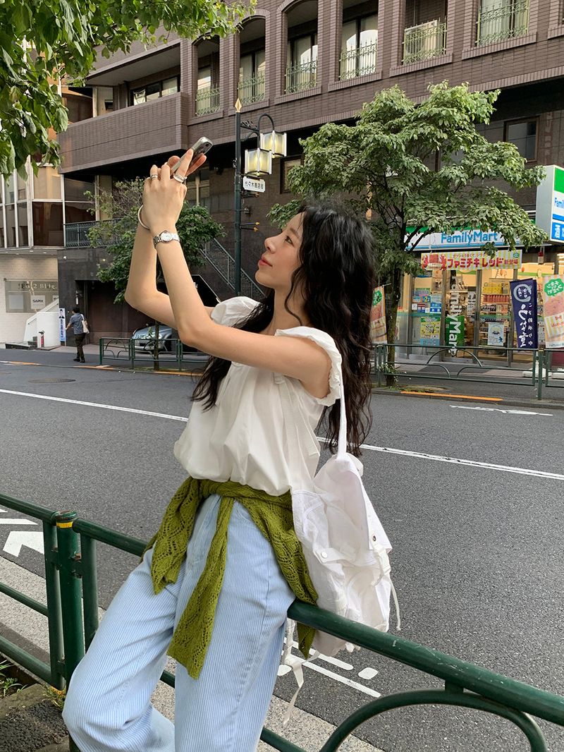 [MADE] Weare Ribbon Puff Blouse