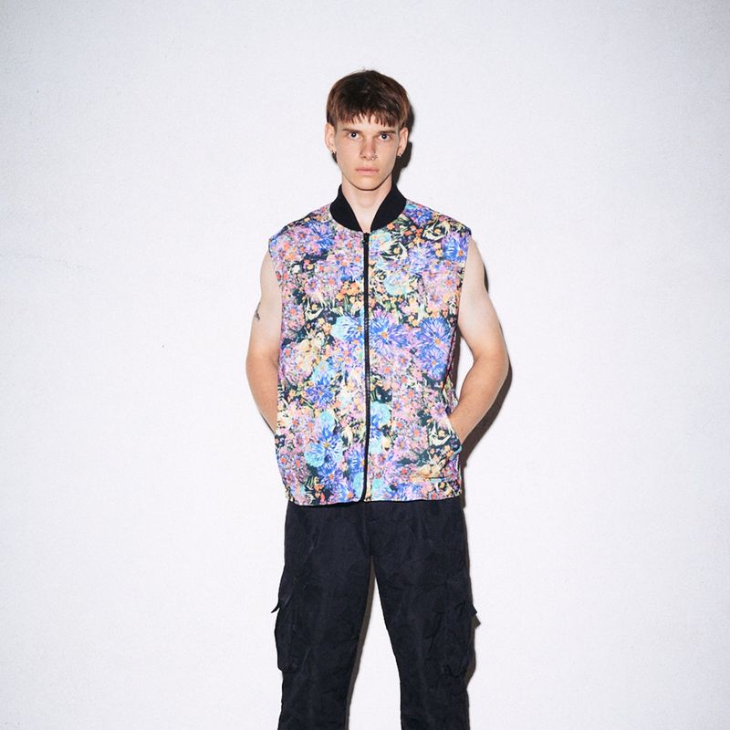 FLORAL FLAME PADDED VEST