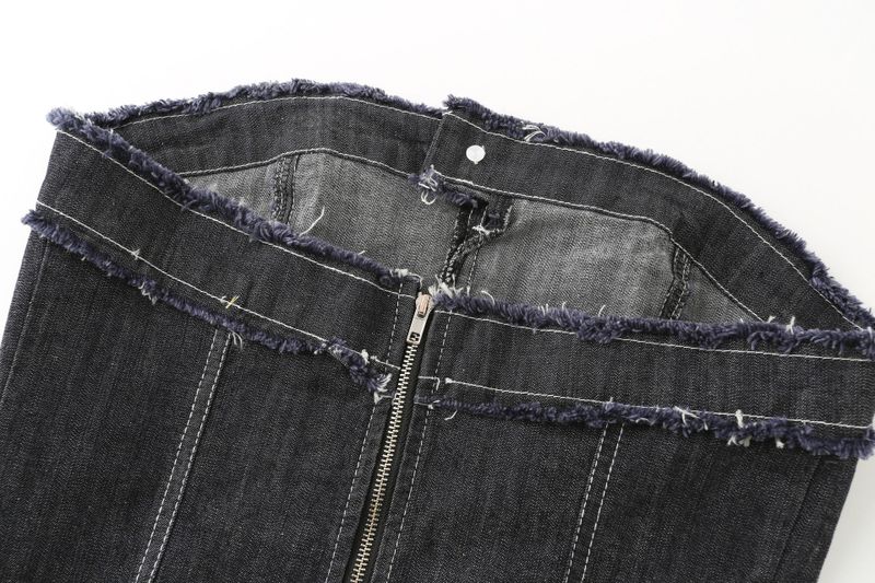 Marlow Raw Edge Denim Corset Top