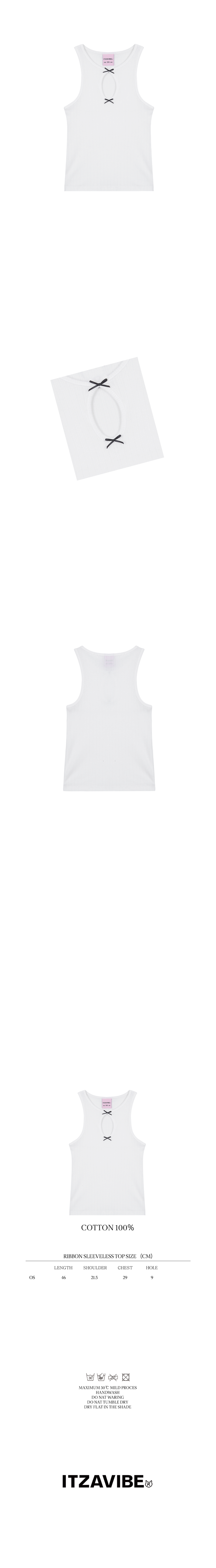 RIBBON SLEEVELESS TOP_WHITE