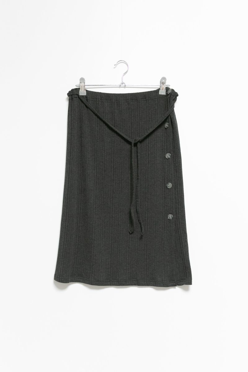 mild ribbed button midi skirt(3colors)