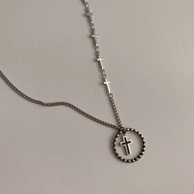 ky Coin Black Cross Two Way Necklace