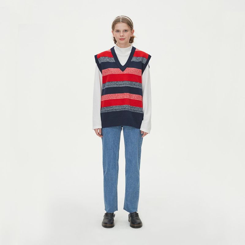 CASHLIKE BLENDED KNIT VEST_RED