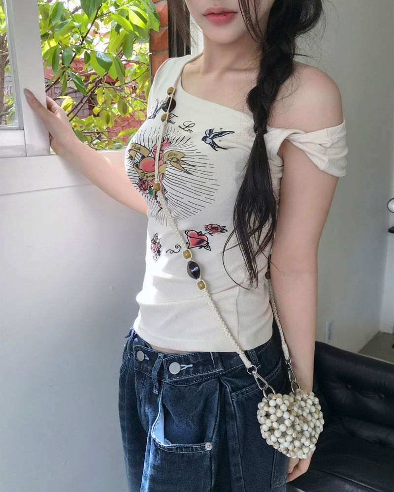 cloudemotion(クラウドエモーション)の「woodie pearl heart entic mini bag(Bags)」