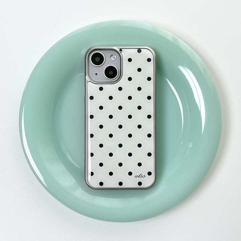dot epoxy silver bumper case(white)