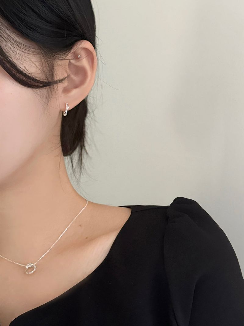 [Silver 925] wave ring earring necklace set