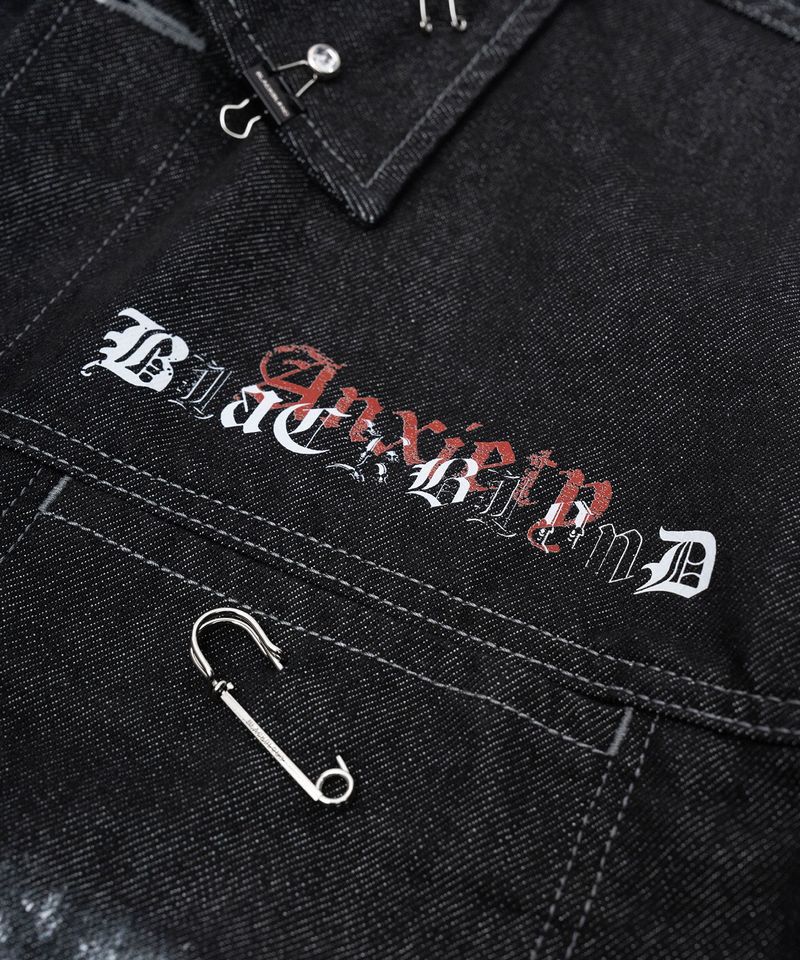 BBD Anxiety Smoke Graphic Denim Jacket (Black)