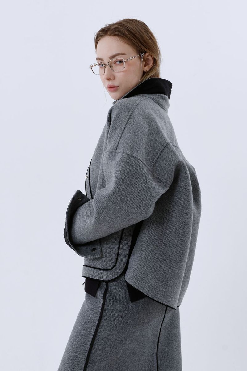 WOOL BLEND MIDI SKIRT_MELANGE GREY