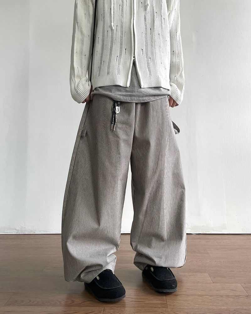 Twin Stripe Curved Pants