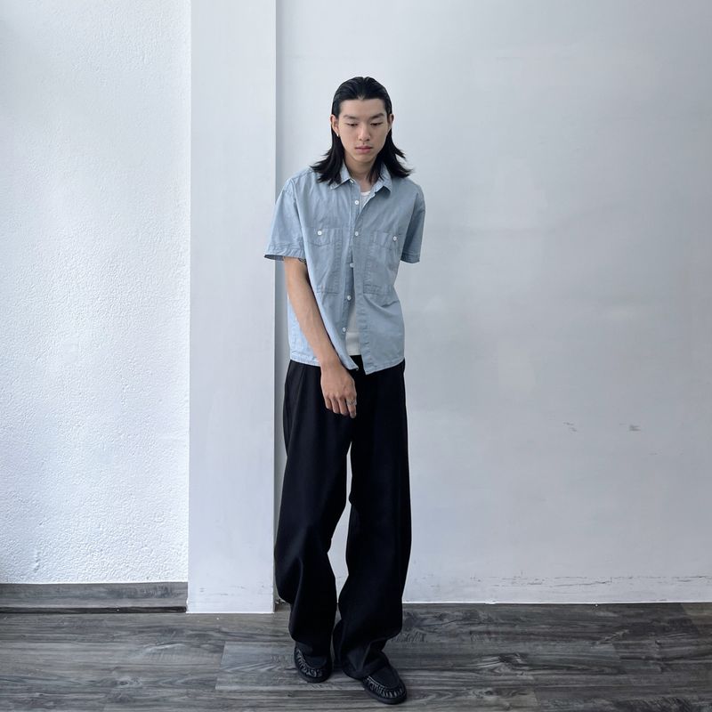Bias Panel Wide Trousers