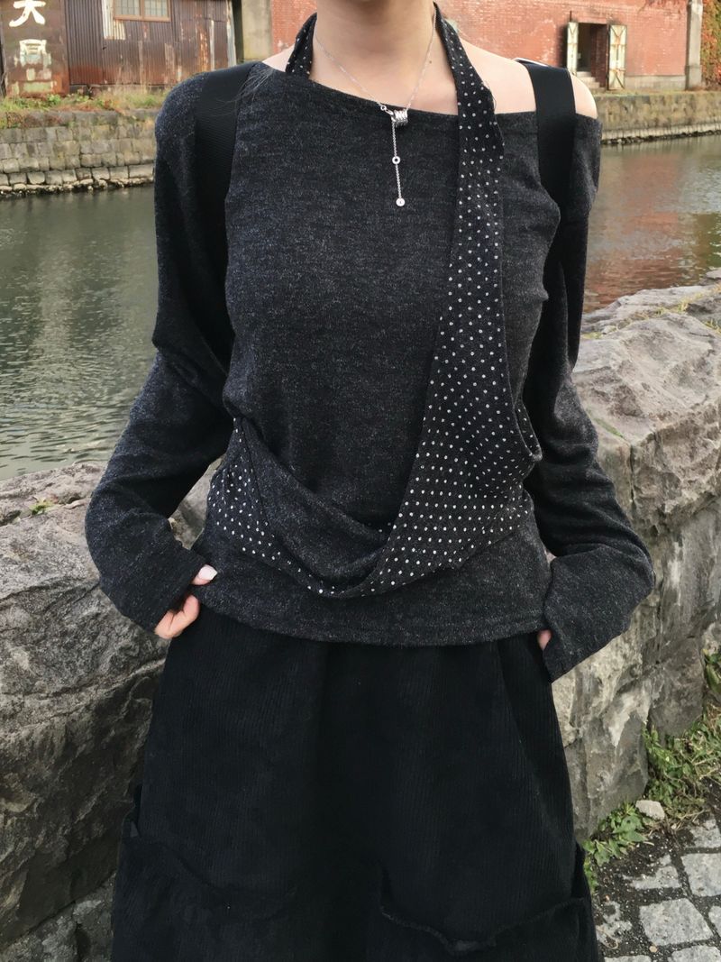Kobe Dot Halter Neck Layered Tee (3c)