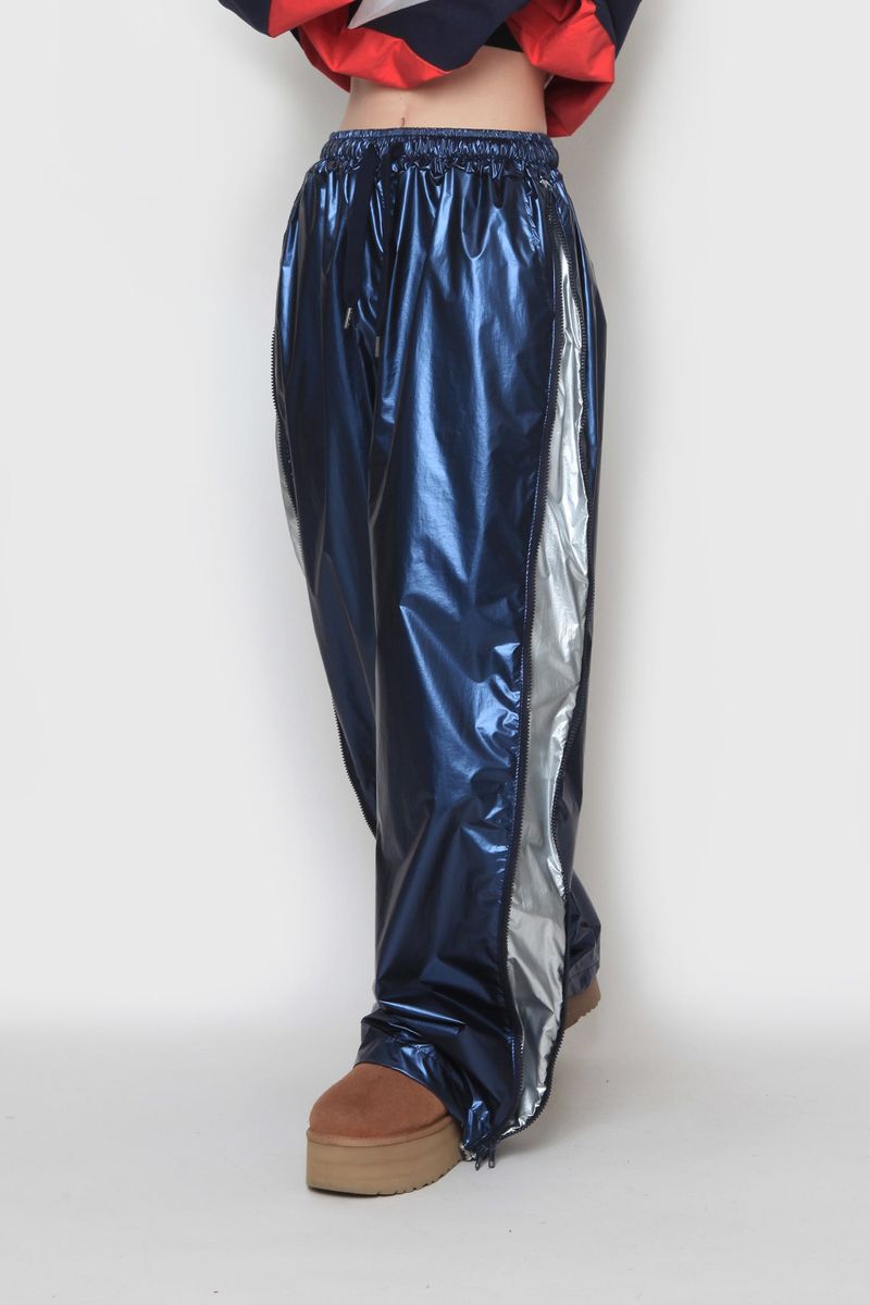 metal side zipper pants