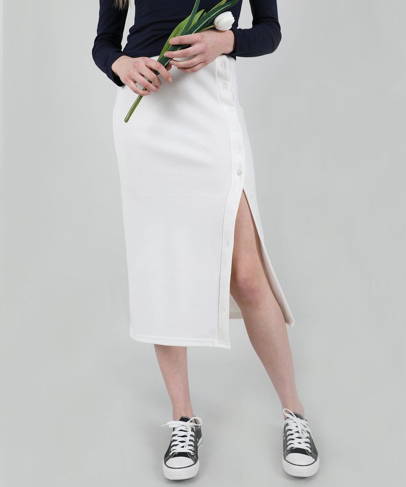 cattline(カトリーヌ)の「Button Banding Long Skirt Ivory(Skirts)」