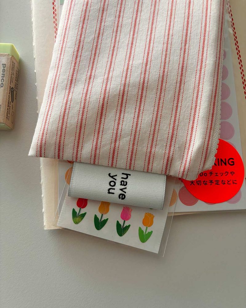 Pin stripe tool pouch - red