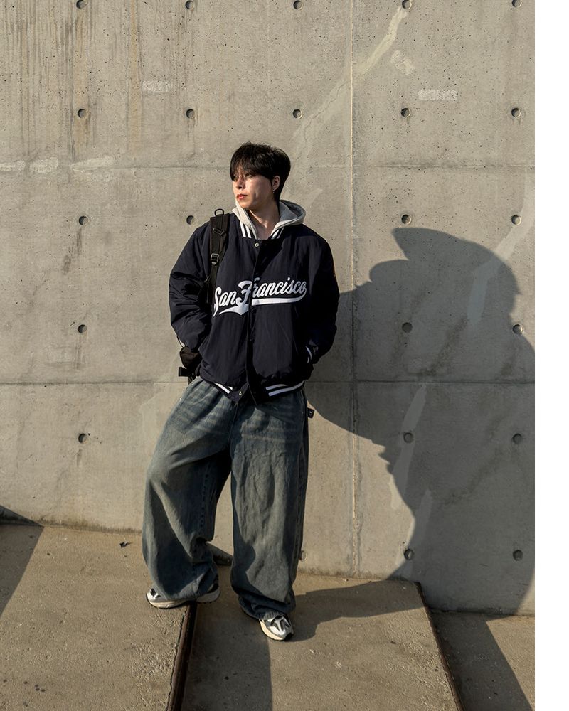 Sanver Lettering Varsity Padding Jumper