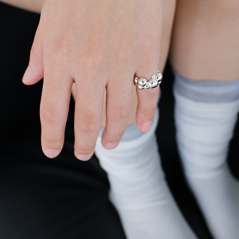 Bubble Cloud Midi Ring(Glossy)