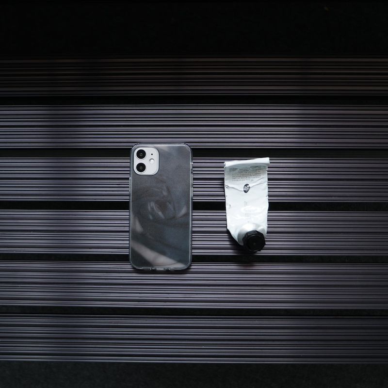 [MADE] see through jelly hard phone case (black)