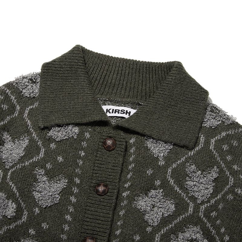 WITTY BUNNY JACQUARD CARDIGAN [CHARCOAL]
