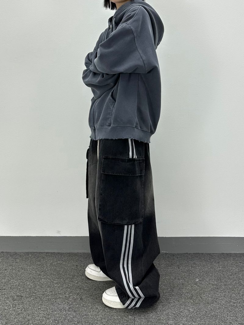 denim track cargo pants