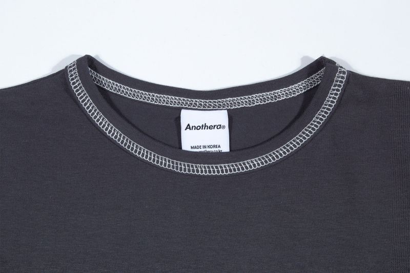 CONTRAST CROP TOP Charcoal